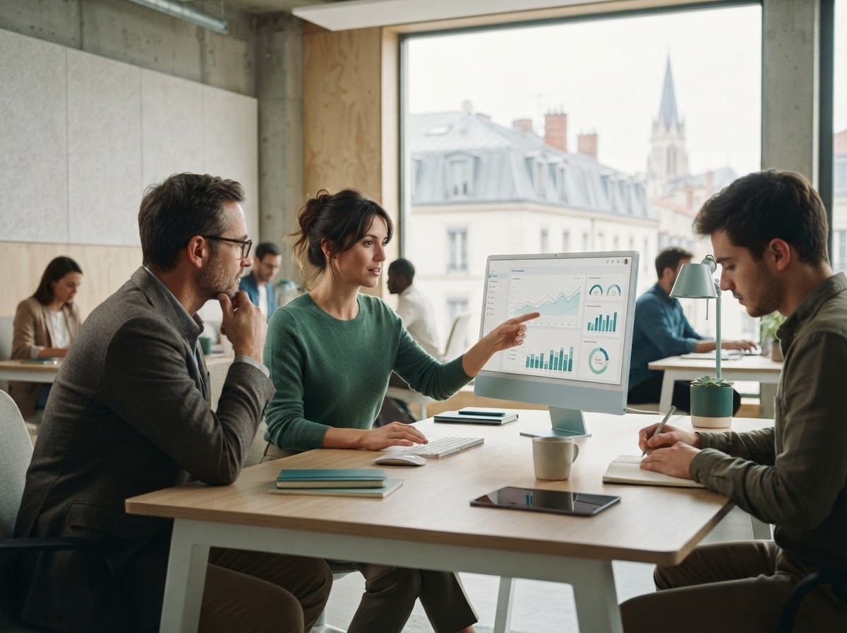 Équipe Stream Evista Ai analysant des modèles de données financières